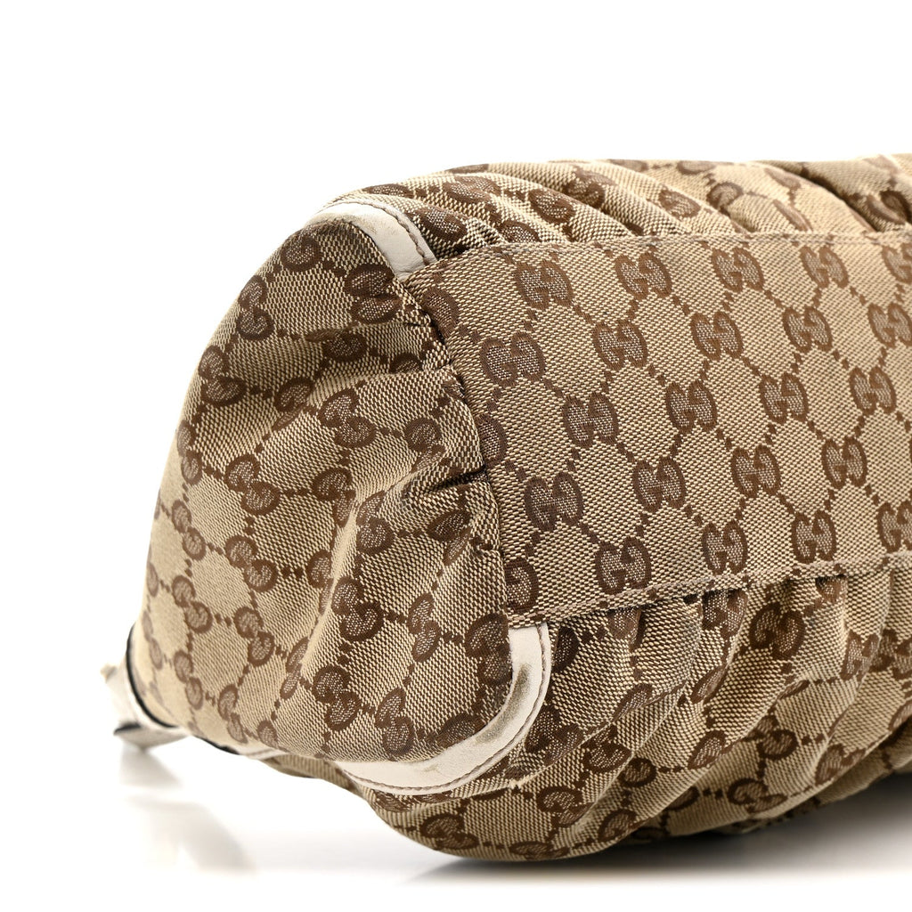 Gucci Monogram Medium D Gold Ring Hobo White