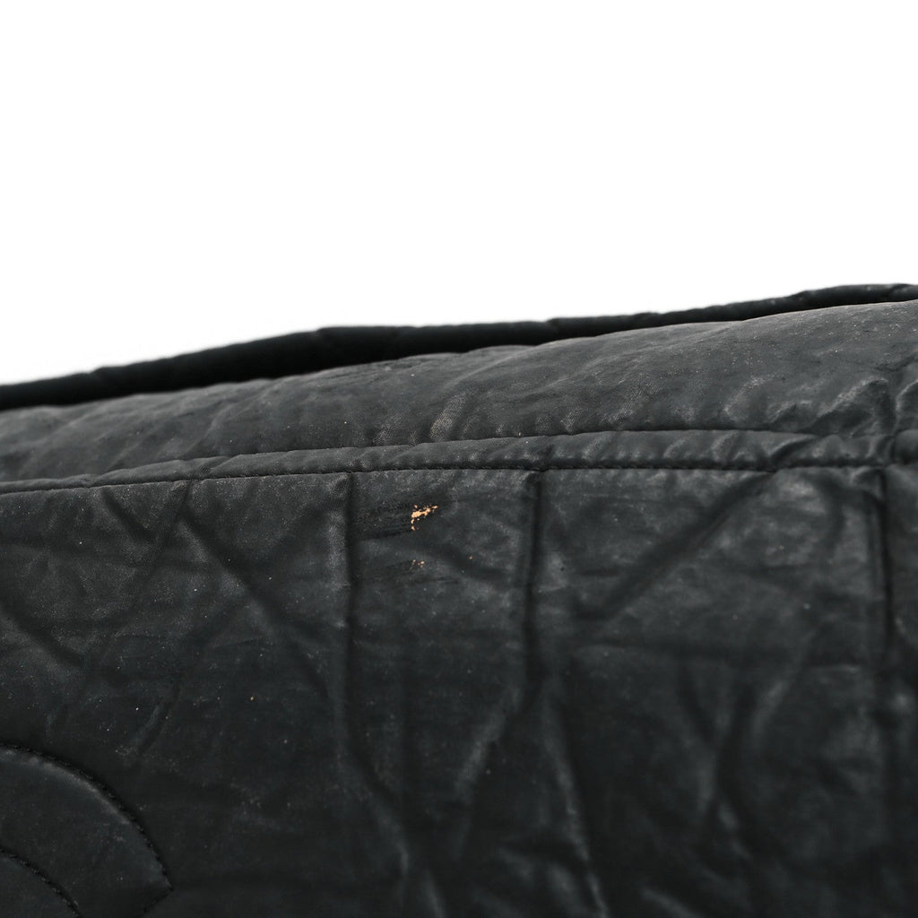 Chanel Coated Canvas Quilted Large Garment Travel Bag Black