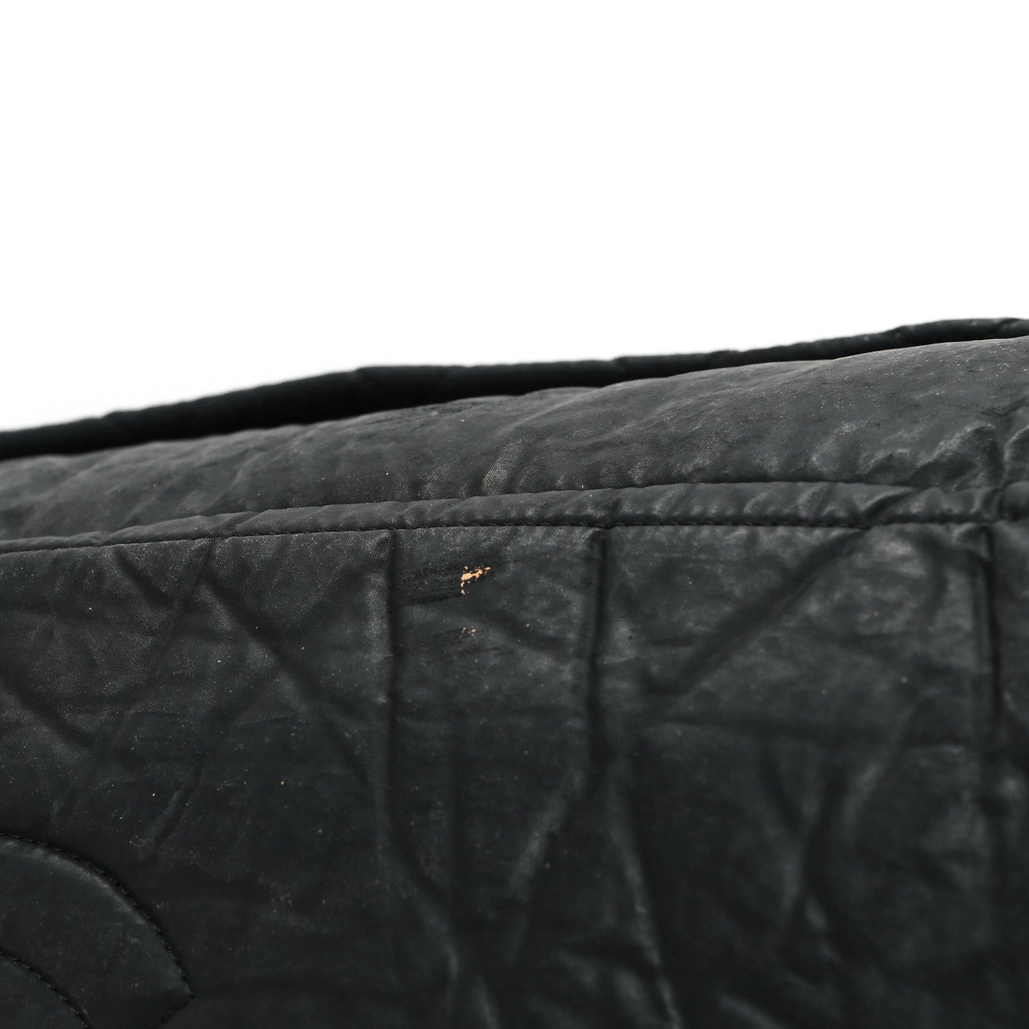 Chanel Coated Canvas Quilted Large Garment Travel Bag Black