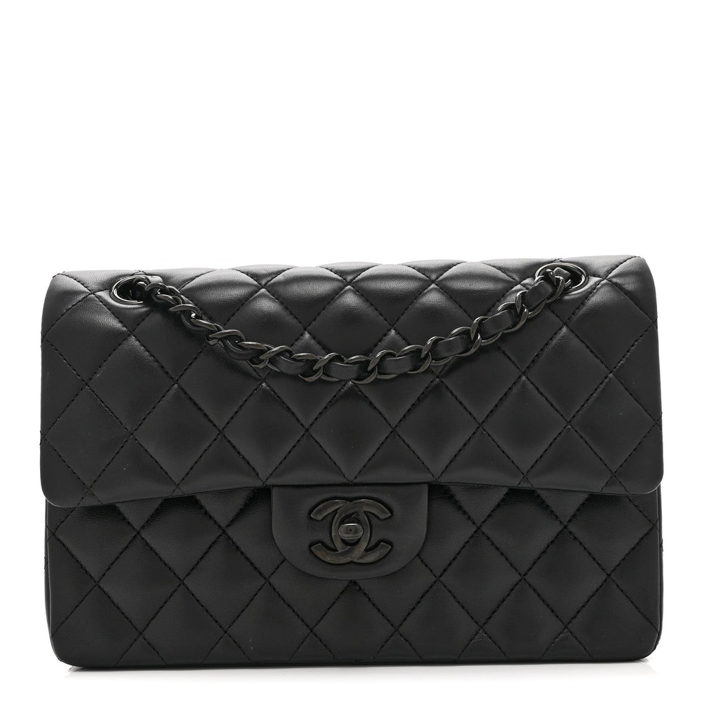 Chanel Lambskin Quilted Small Double Flap So Black