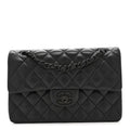 Chanel Lambskin Quilted Small Double Flap So Black