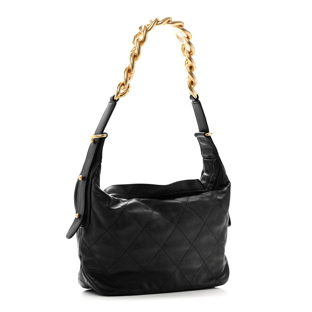 Chanel Calfskin Quilted Daily Hobo Black