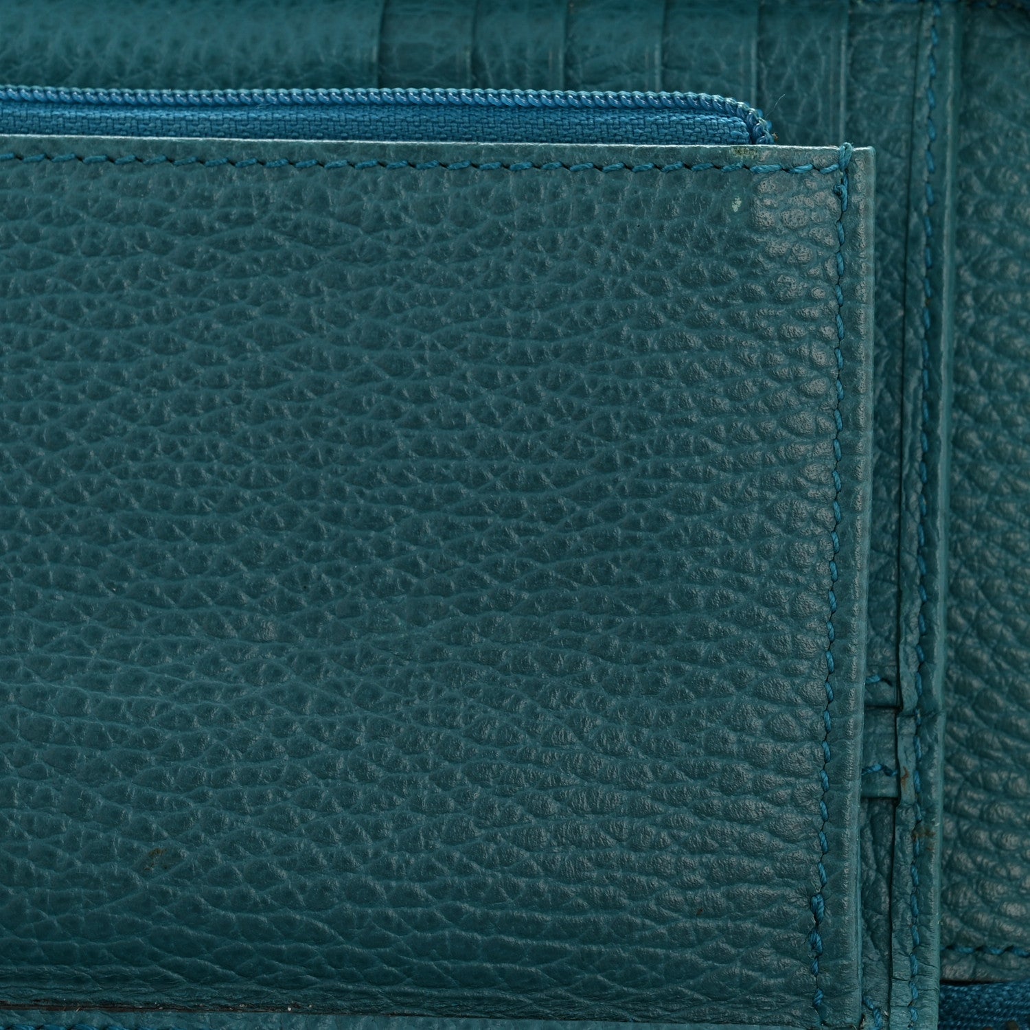 Gucci Monogram Dollar Calfskin Zip Around Compact Wallet Beige Ebony Deep Cobalt