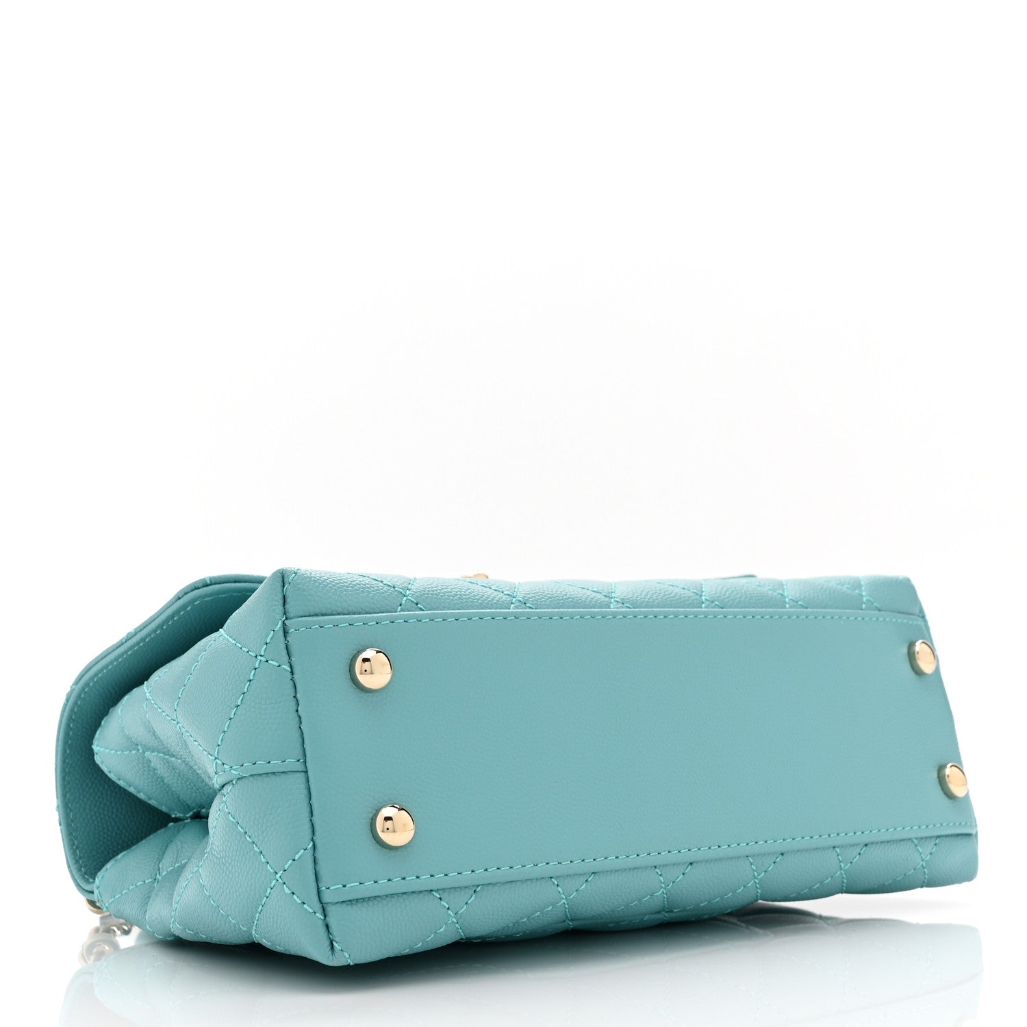 Chanel Caviar Quilted Mini Coco Handle Flap Turquoise
