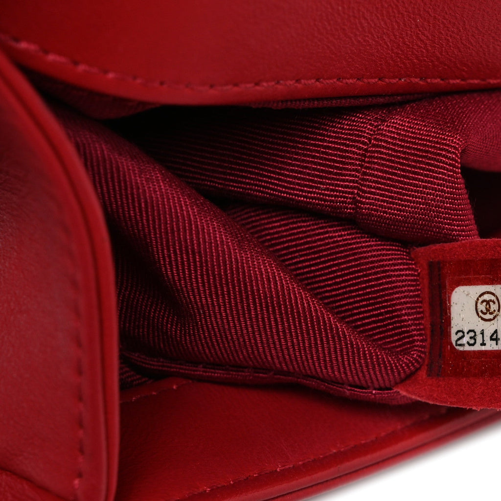 Chanel Lambskin Quilted Medium Boy Flap Red