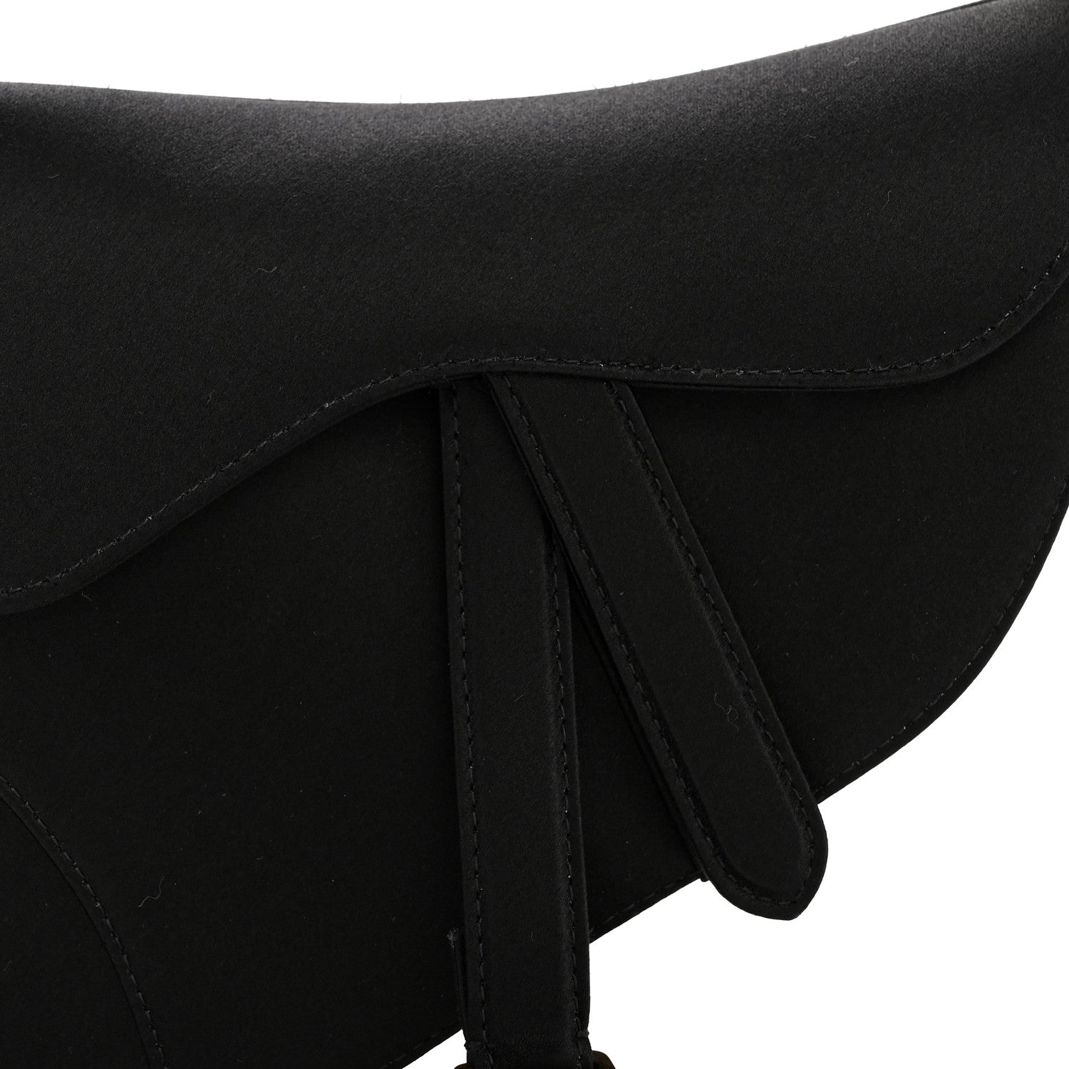 Christian Dior Satin Crystal Mini Saddle Bag Black