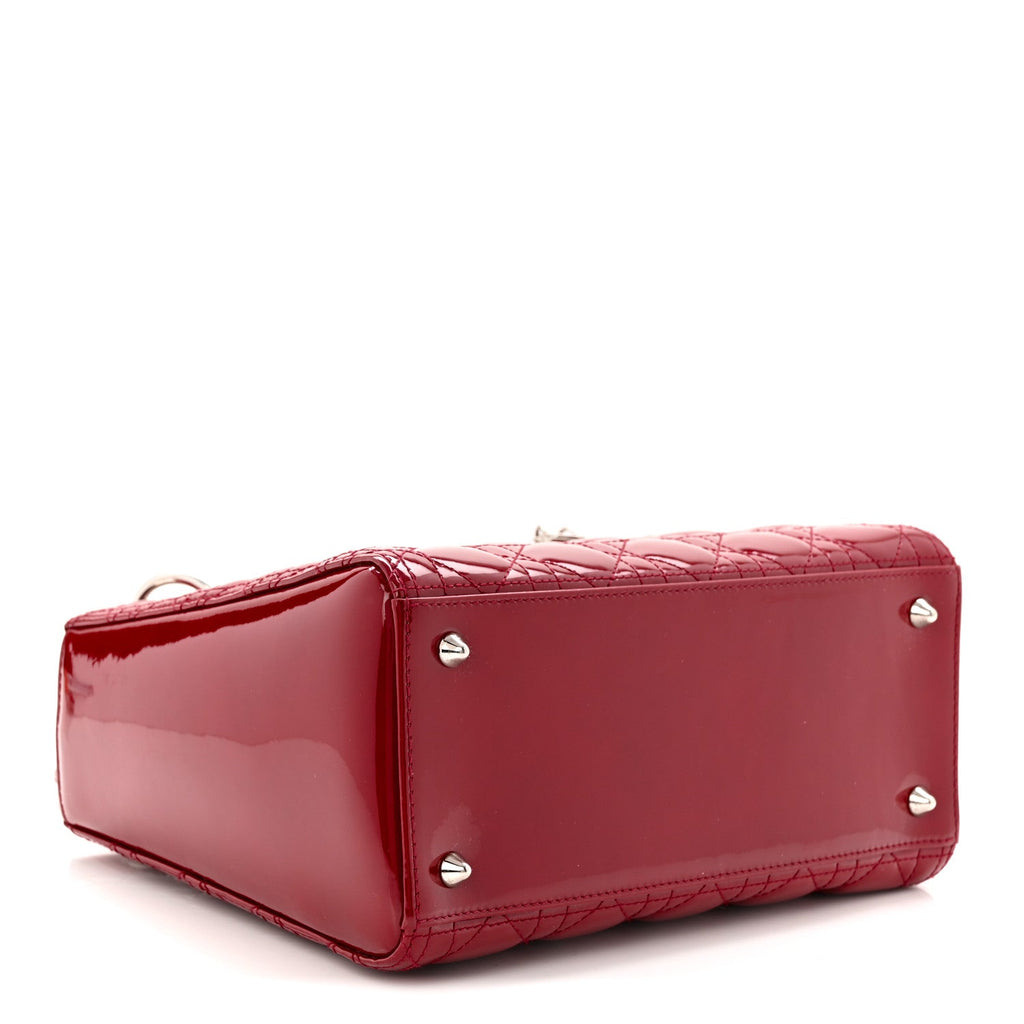 Christian Dior Patent Cannage Medium Lady Dior Red