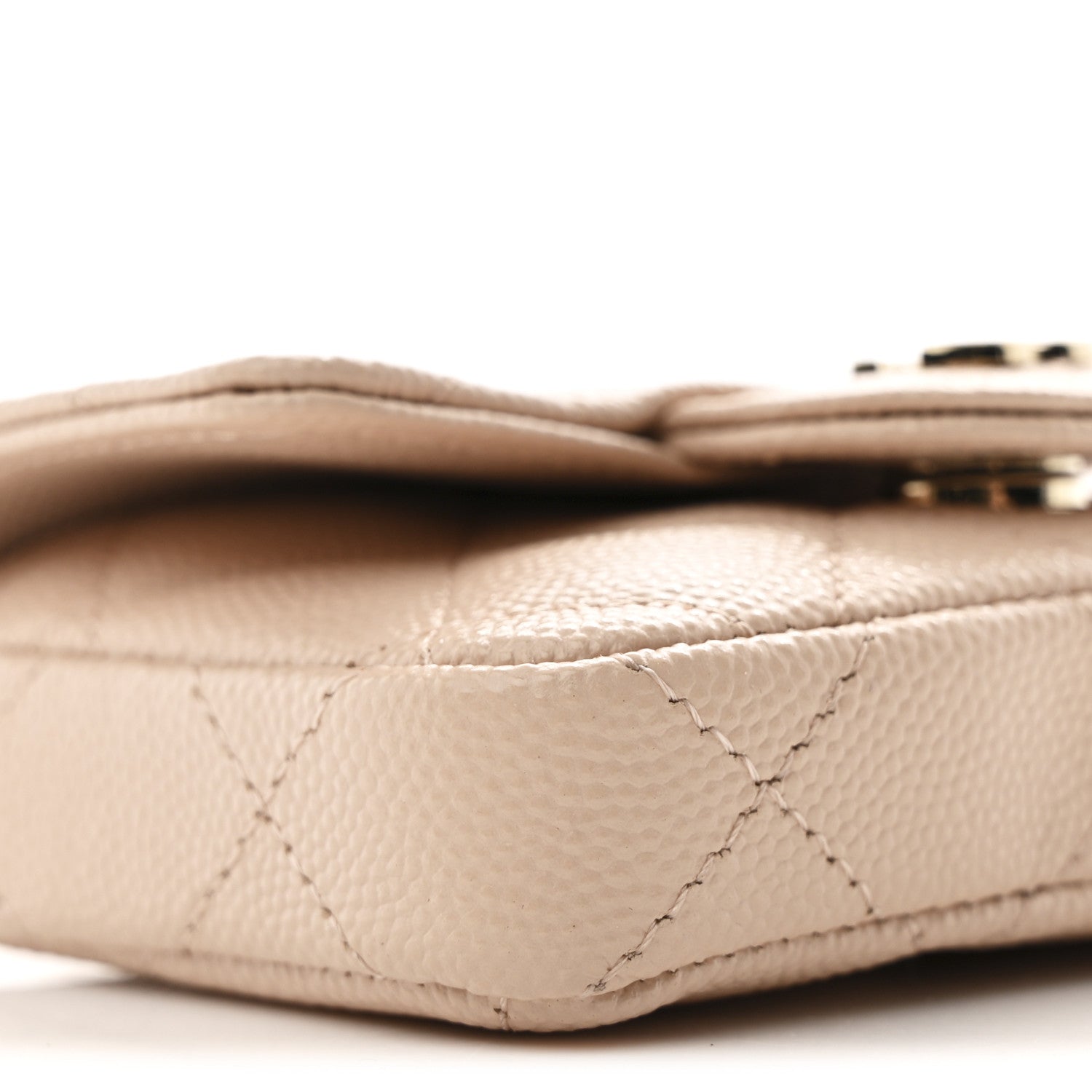 Chanel Caviar Quilted Mini Chain Belt Bag Light Beige