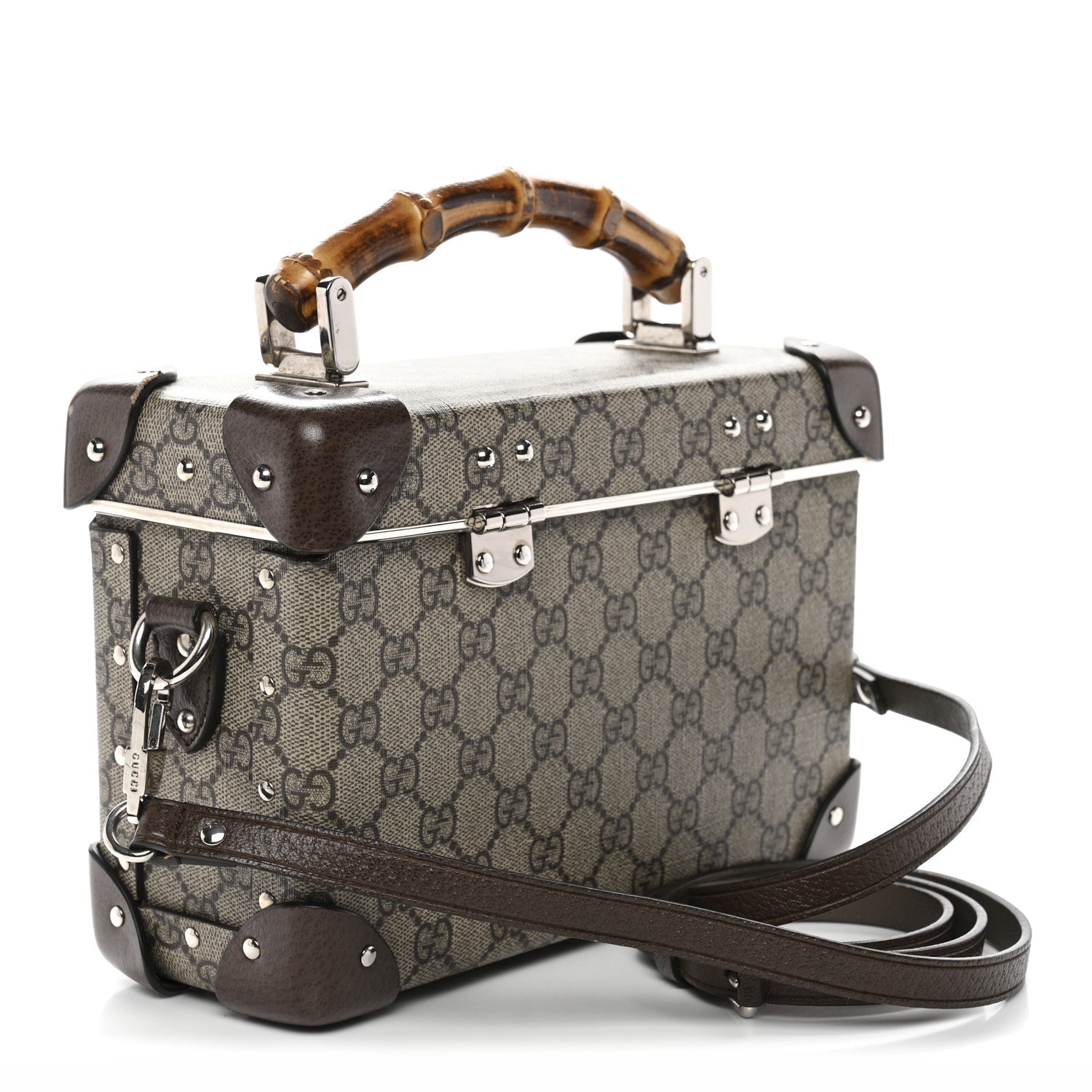 Gucci GG Supreme Monogram Globe-Trotter Beauty Case Brown