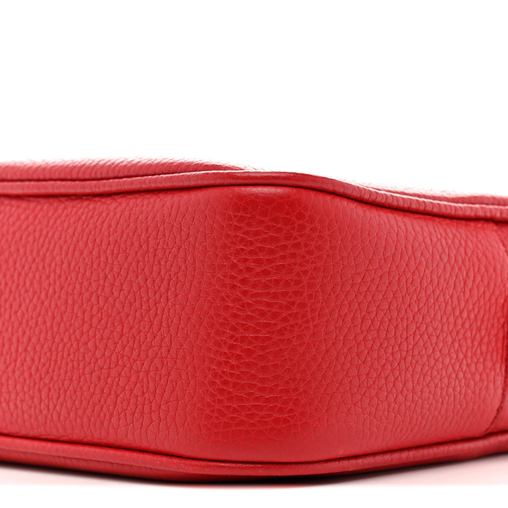 Gucci Pebbled Calfskin Small Soho Disco Bag Tabasco Red