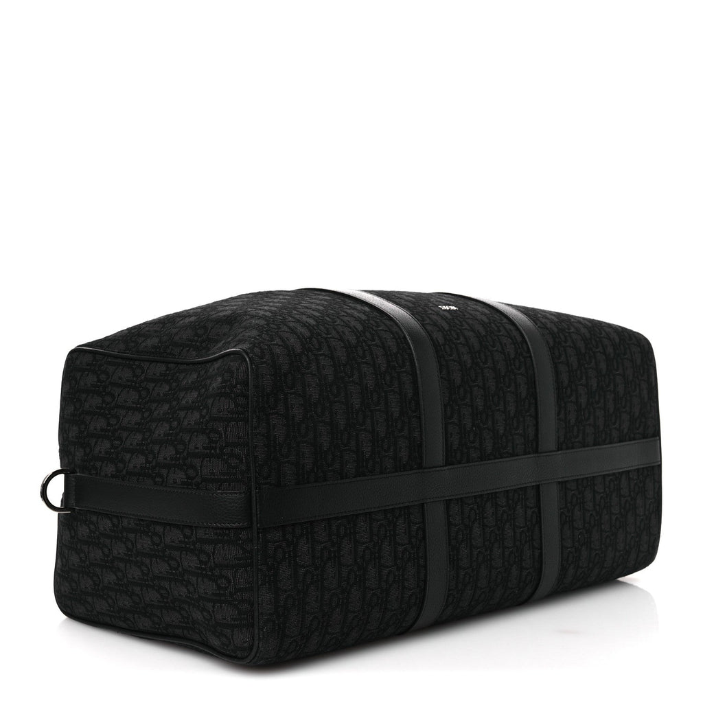 Christian Dior Oblique Jacquard Grained Calfskin Lingot 50 Black