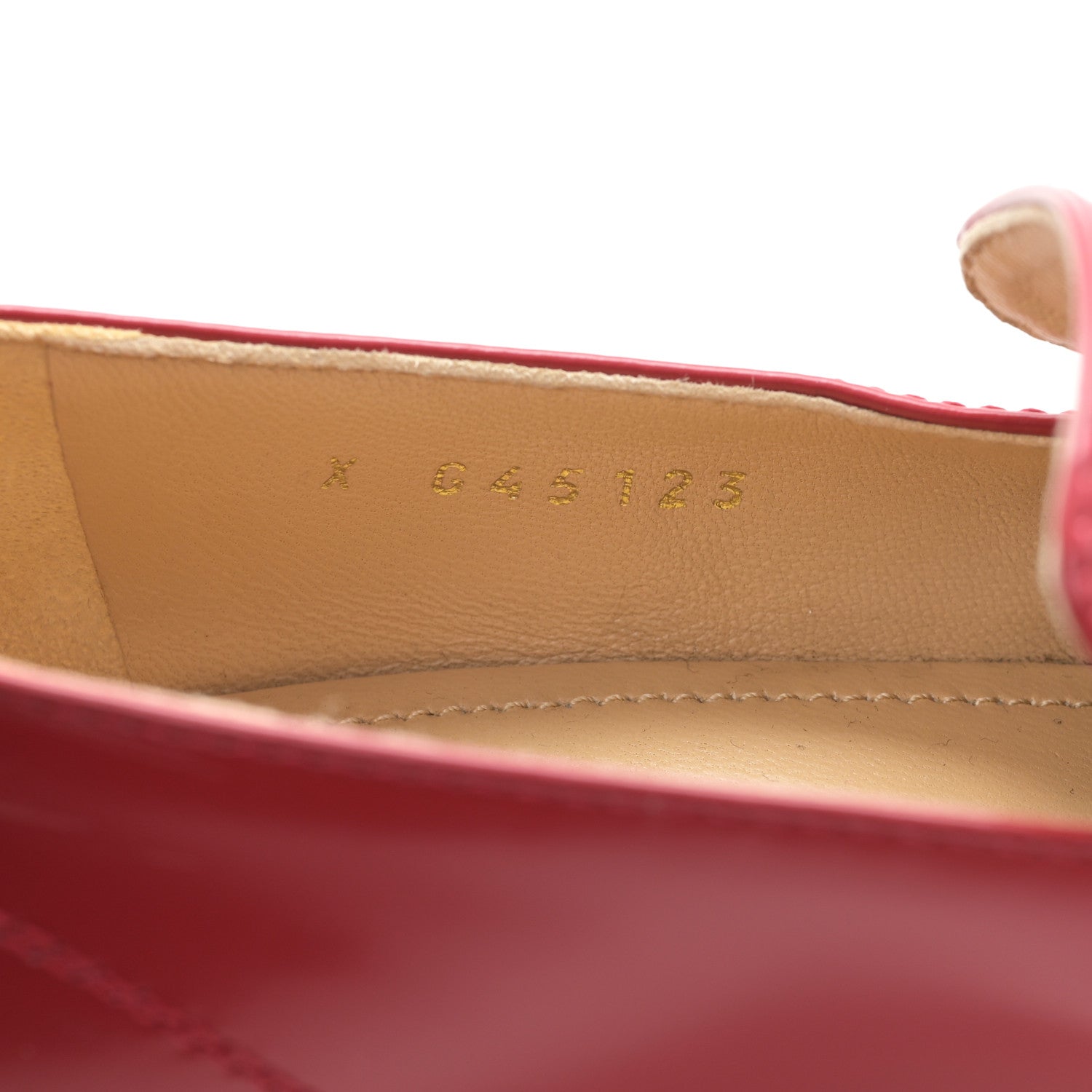 Chanel Shiny Calfskin Logo Loafers 36.5 Red