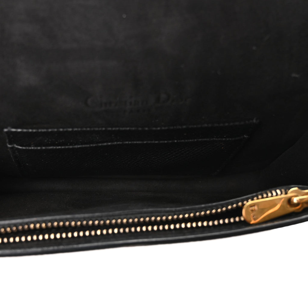 Christian Dior Grained Calfskin Saddle Belt Bag Black