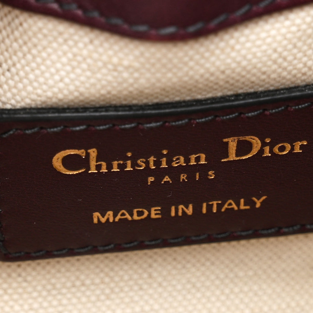 Christian Dior Oblique Drawstring Chain Bucket Bag Burgundy
