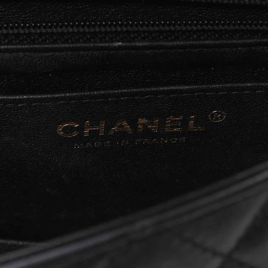 Chanel Lambskin Quilted Mini Rectangular Flap Black