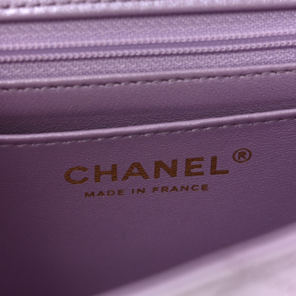 Chanel Calfskin Quilted Mini Cloudy Tie Dye Rectangular Flap Purple Blue Pink