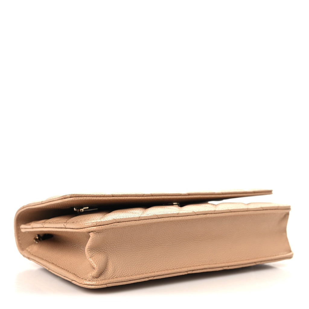 Chanel Caviar Quilted Wallet on Chain WOC Beige