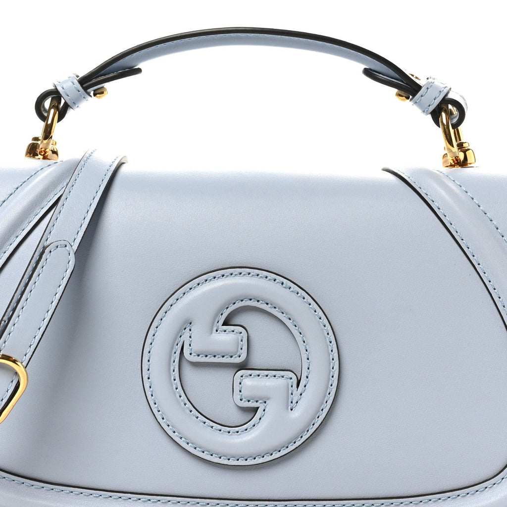 Gucci Roxy Calfskin Medium Blondie Top Handle Bag Cloudy Blue