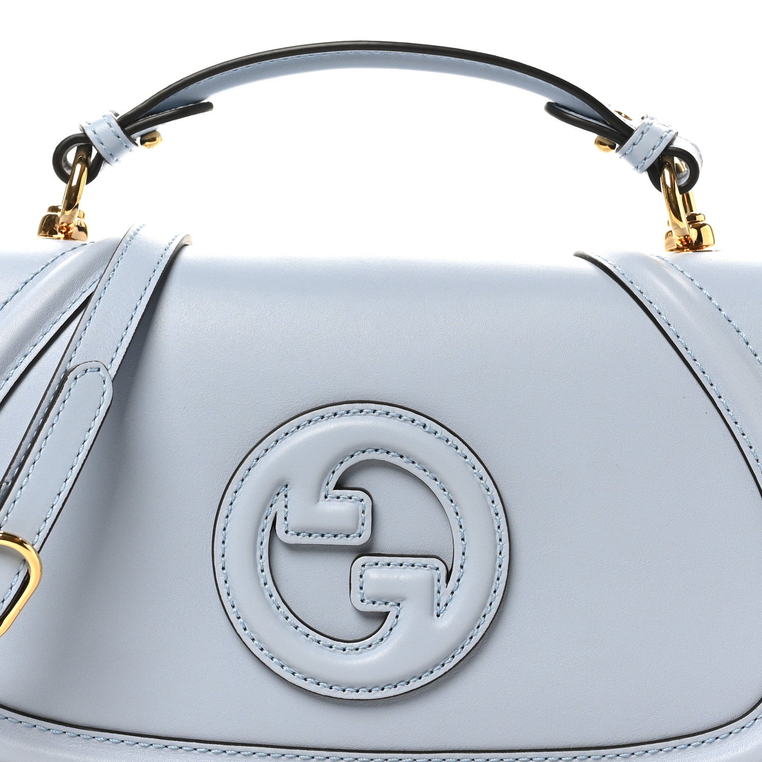 Gucci Roxy Calfskin Medium Blondie Top Handle Bag Cloudy Blue