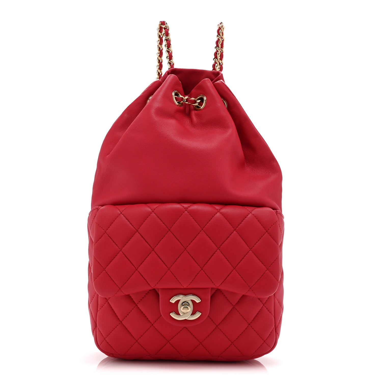 Chanel Lambskin Quilted Small in Seoul Backpack Dark Pink
