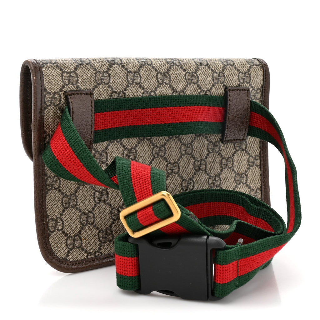 Gucci GG Supreme Monogram Neo Vintage Web Belt Bag Brown