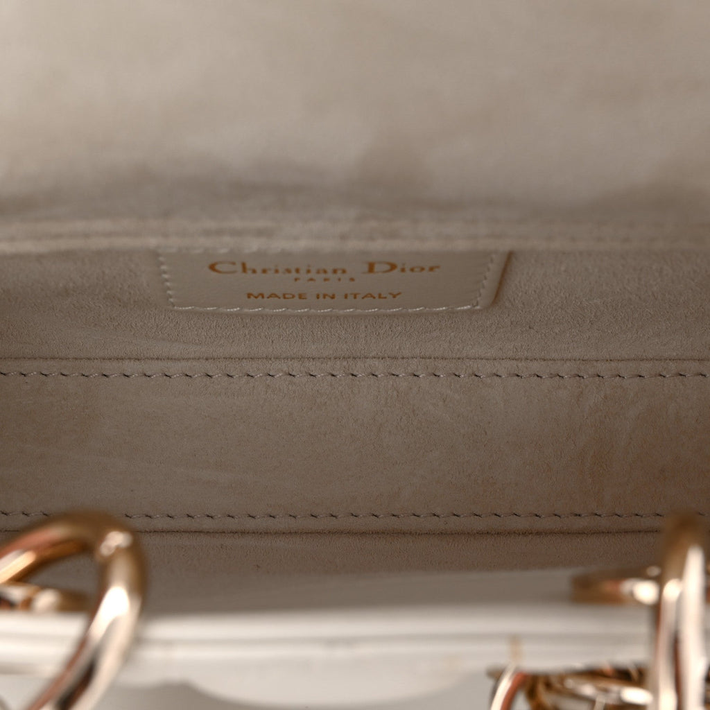 Christian Dior Lambskin Cannage Micro Lady D-Joy Latte