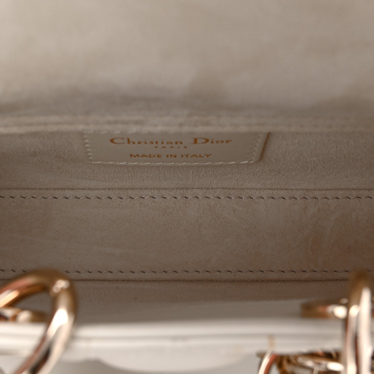 Christian Dior Lambskin Cannage Micro Lady D-Joy Latte
