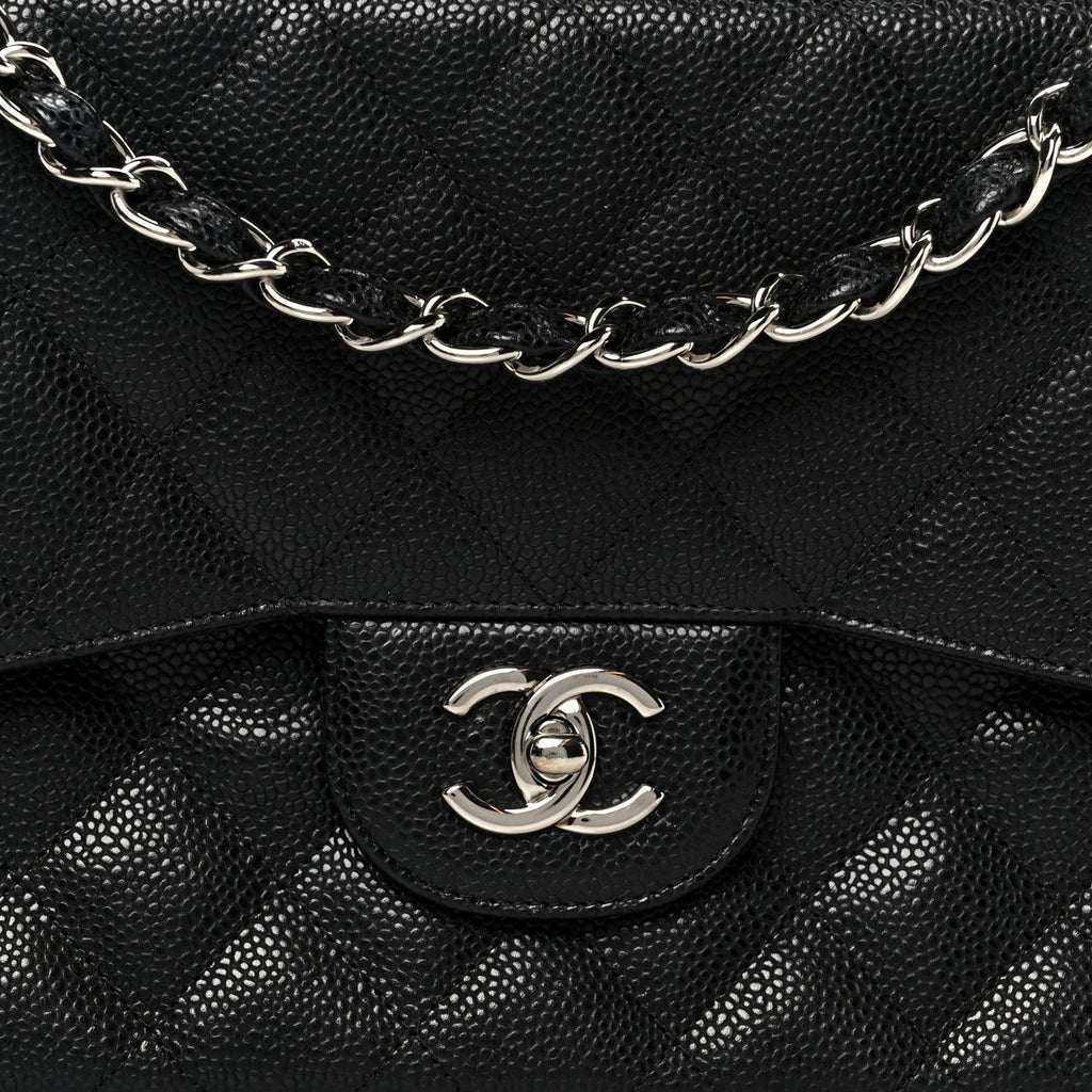 Chanel Caviar Quilted Jumbo Double Flap Black