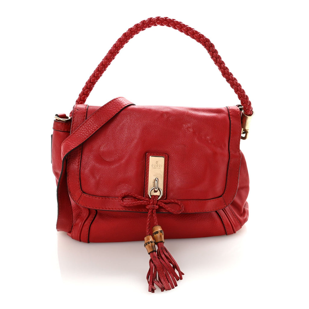 Gucci Cellarius Calfskin Medium Bella Flap Bag Vulcanic Red
