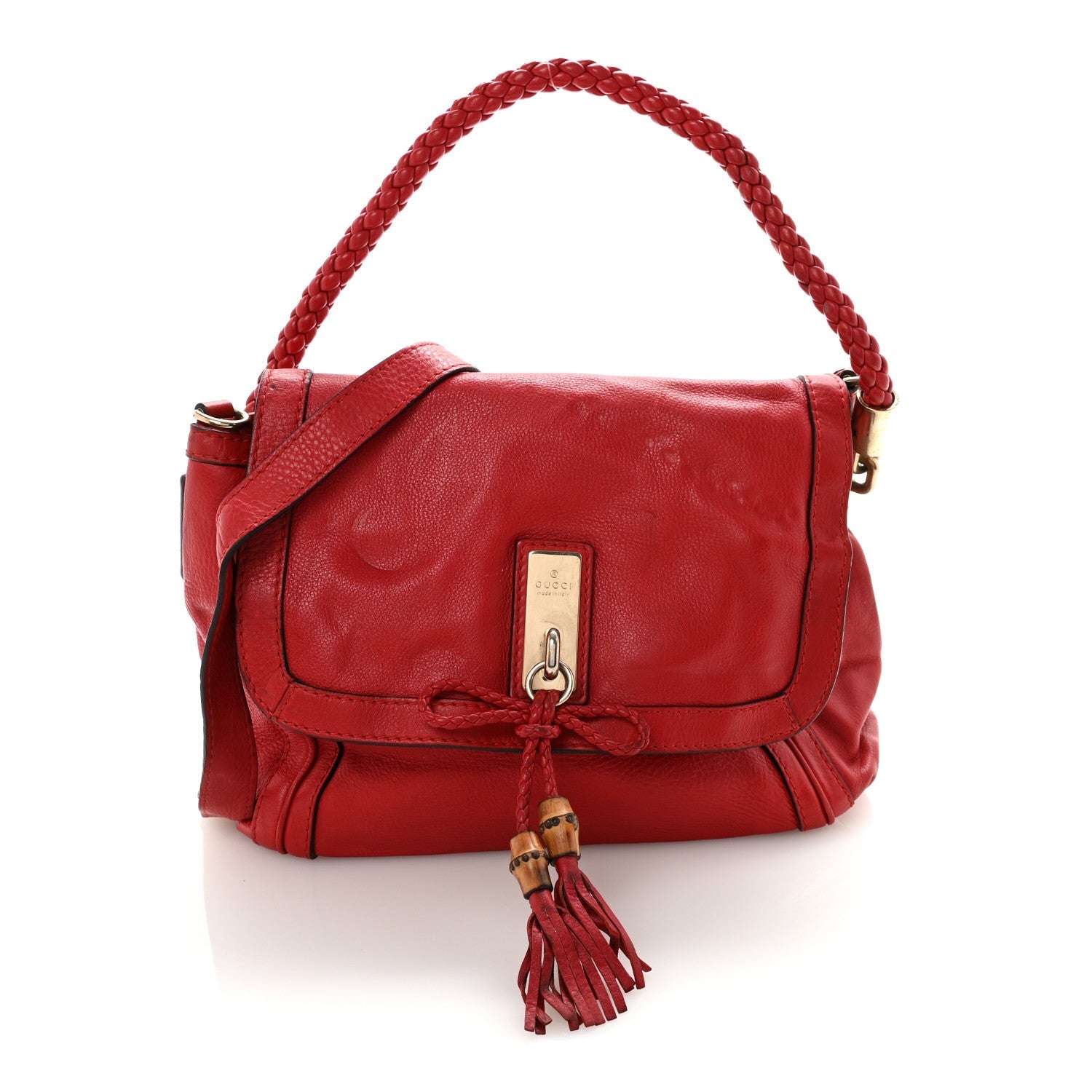 Gucci Cellarius Calfskin Medium Bella Flap Bag Vulcanic Red