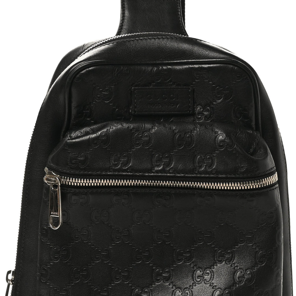 Gucci Guccissima Sling Backpack Black