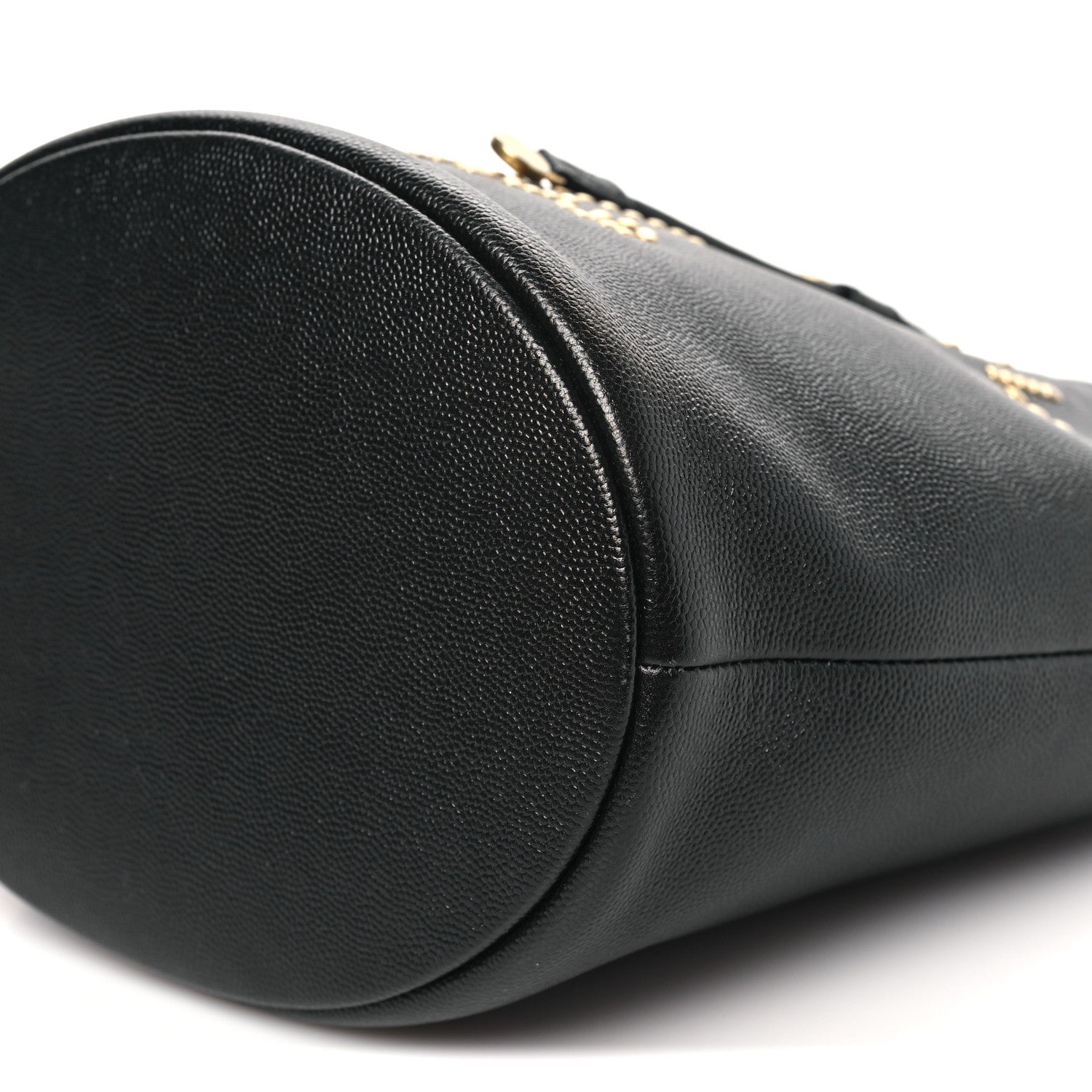 Chanel Caviar Deauville Drawstring Bucket Bag Black