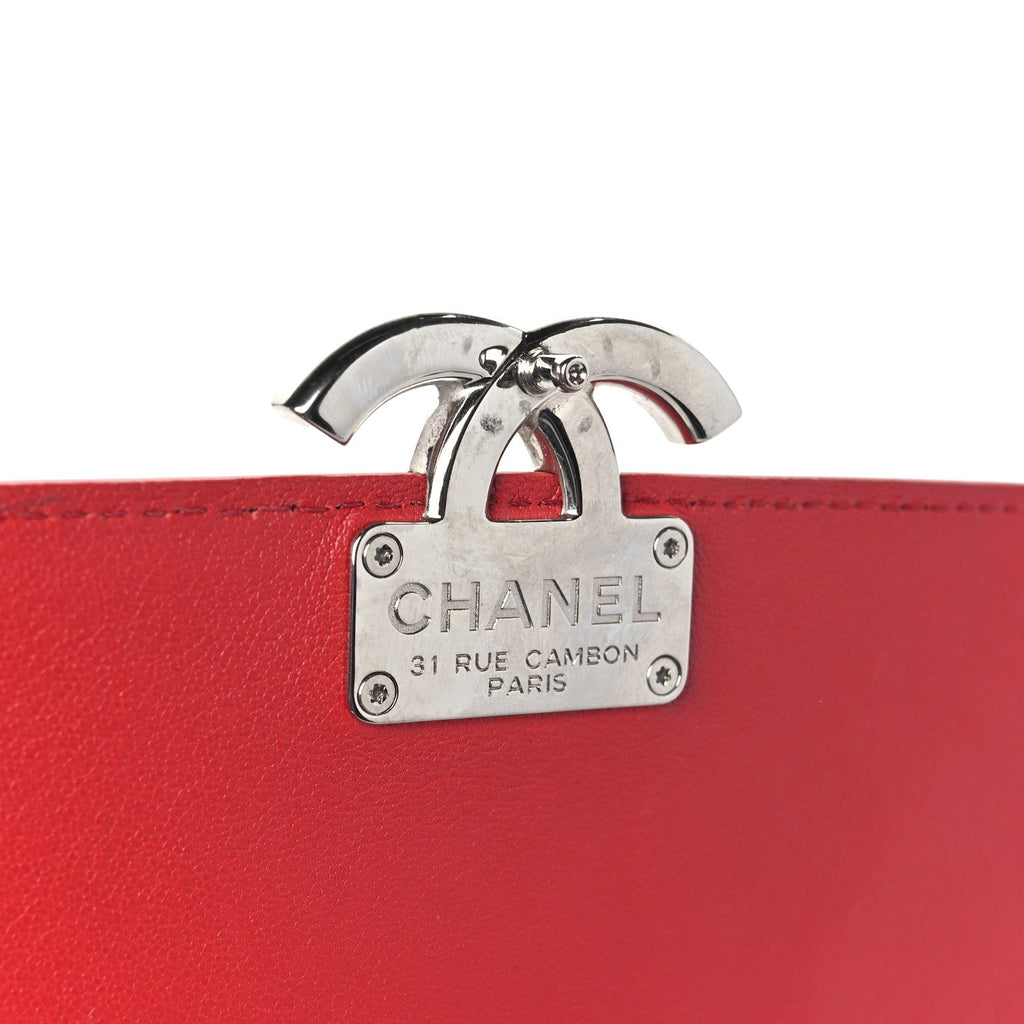 Chanel Caviar Quilted Small CC Box Top Flap Red