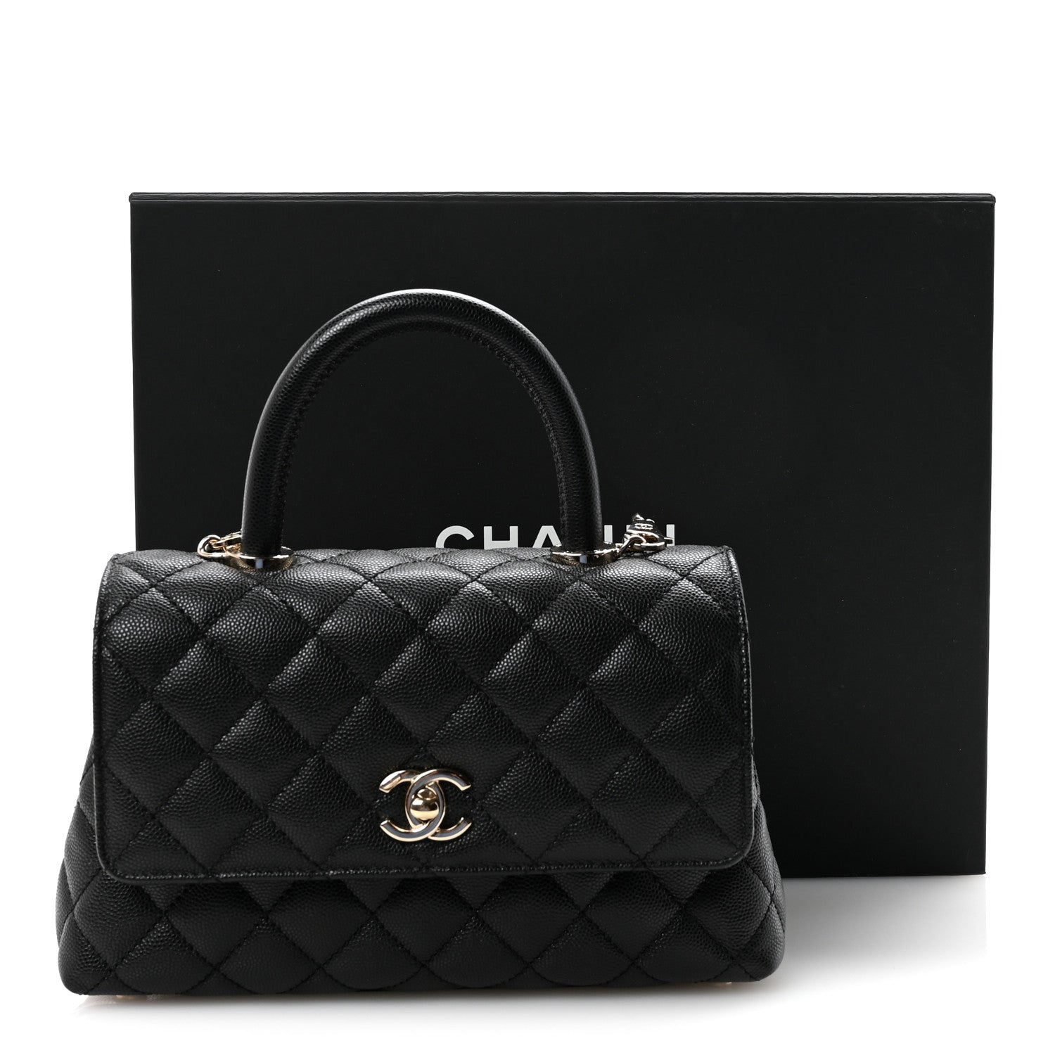 Chanel Caviar Quilted Mini Coco Handle Flap Black