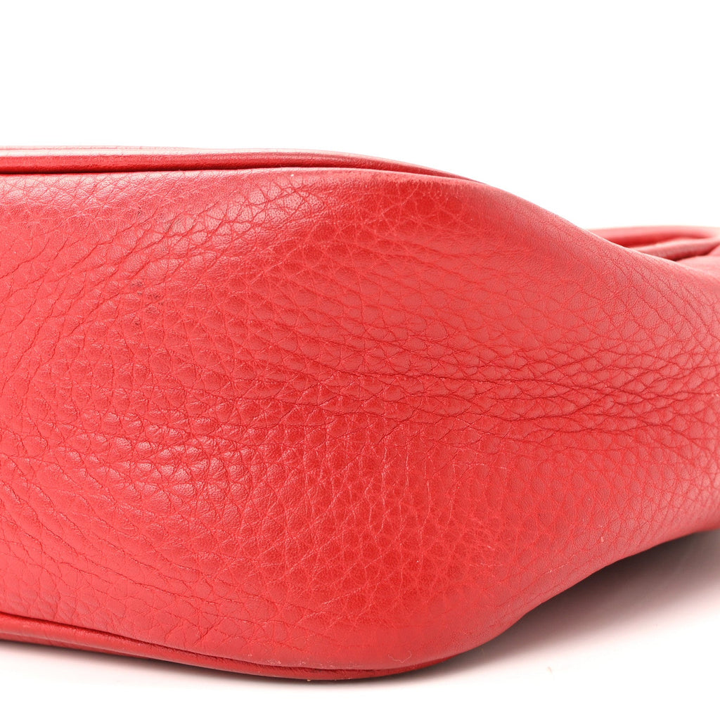 Gucci Pebbled Calfskin Small Soho Disco Bag Tabasco Red