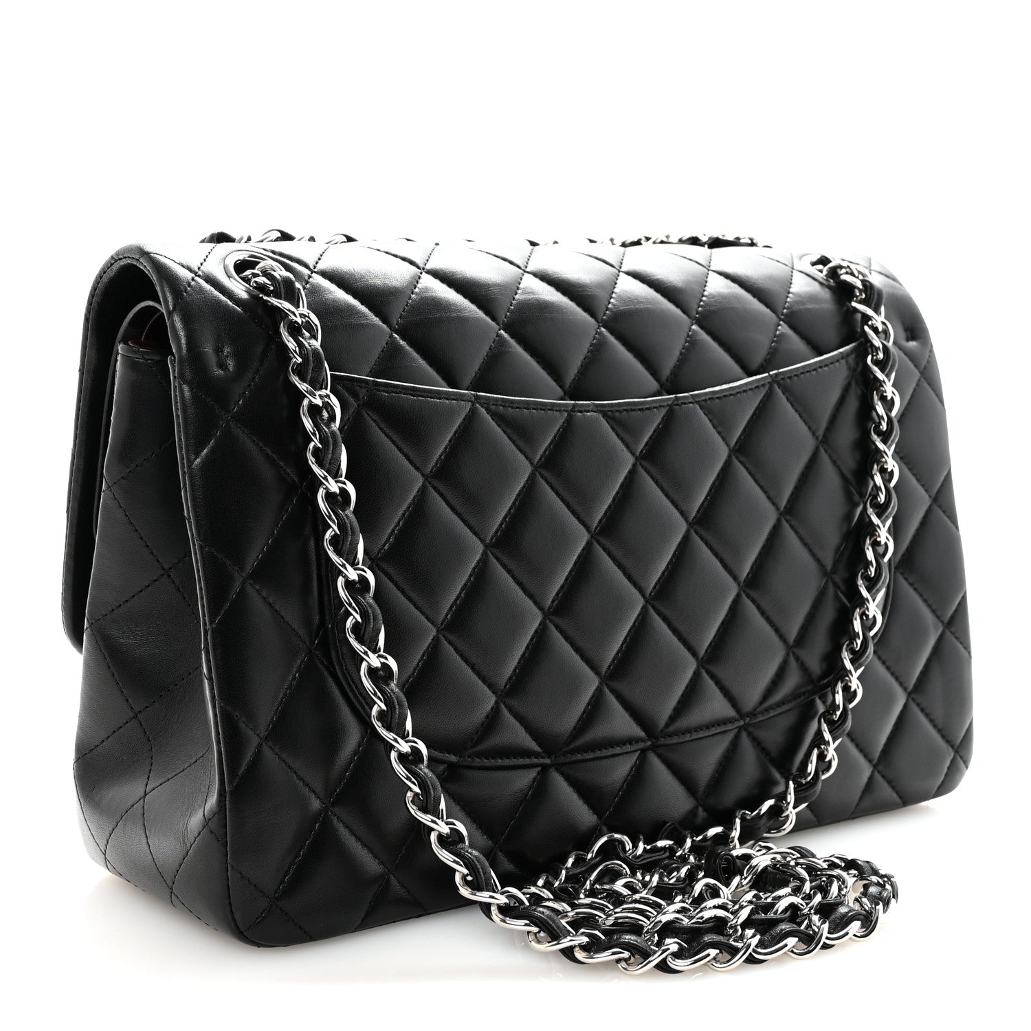 Chanel Lambskin Quilted Jumbo Double Flap Black