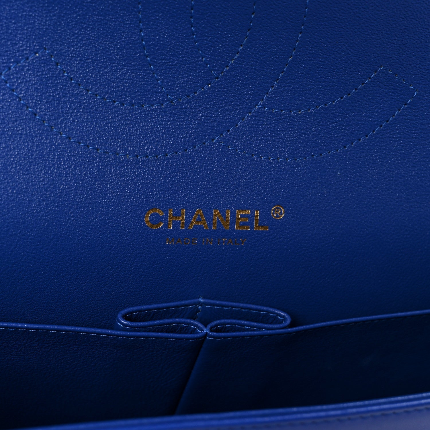 Chanel Lambskin Chevron Quilted Jumbo Double Flap Navy Blue
