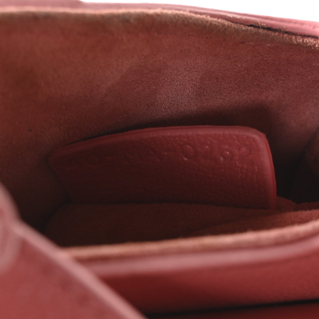 Christian Dior Goatskin Micro Saddle Bag With Strap Coral Powder