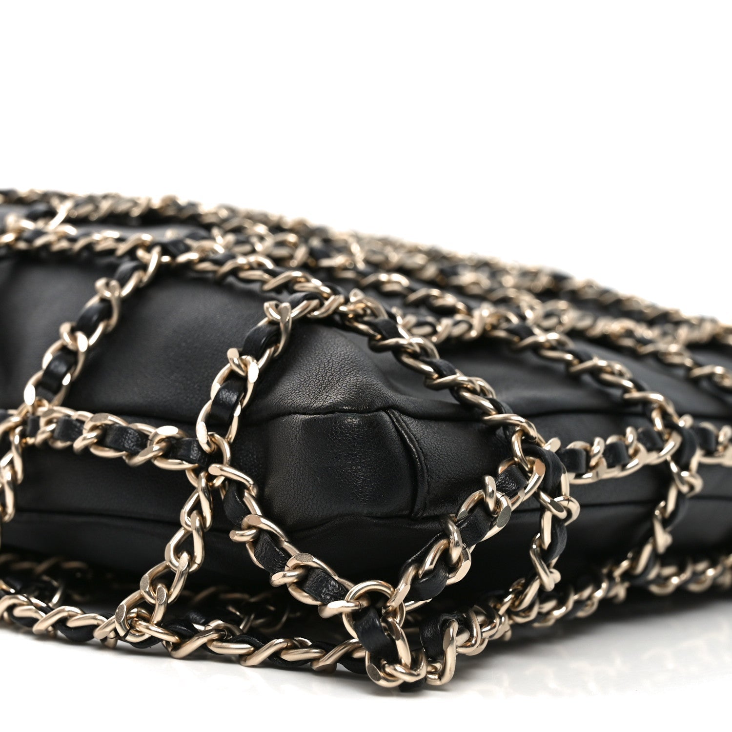 Chanel Lambskin Large Shopping Chain Tote Black