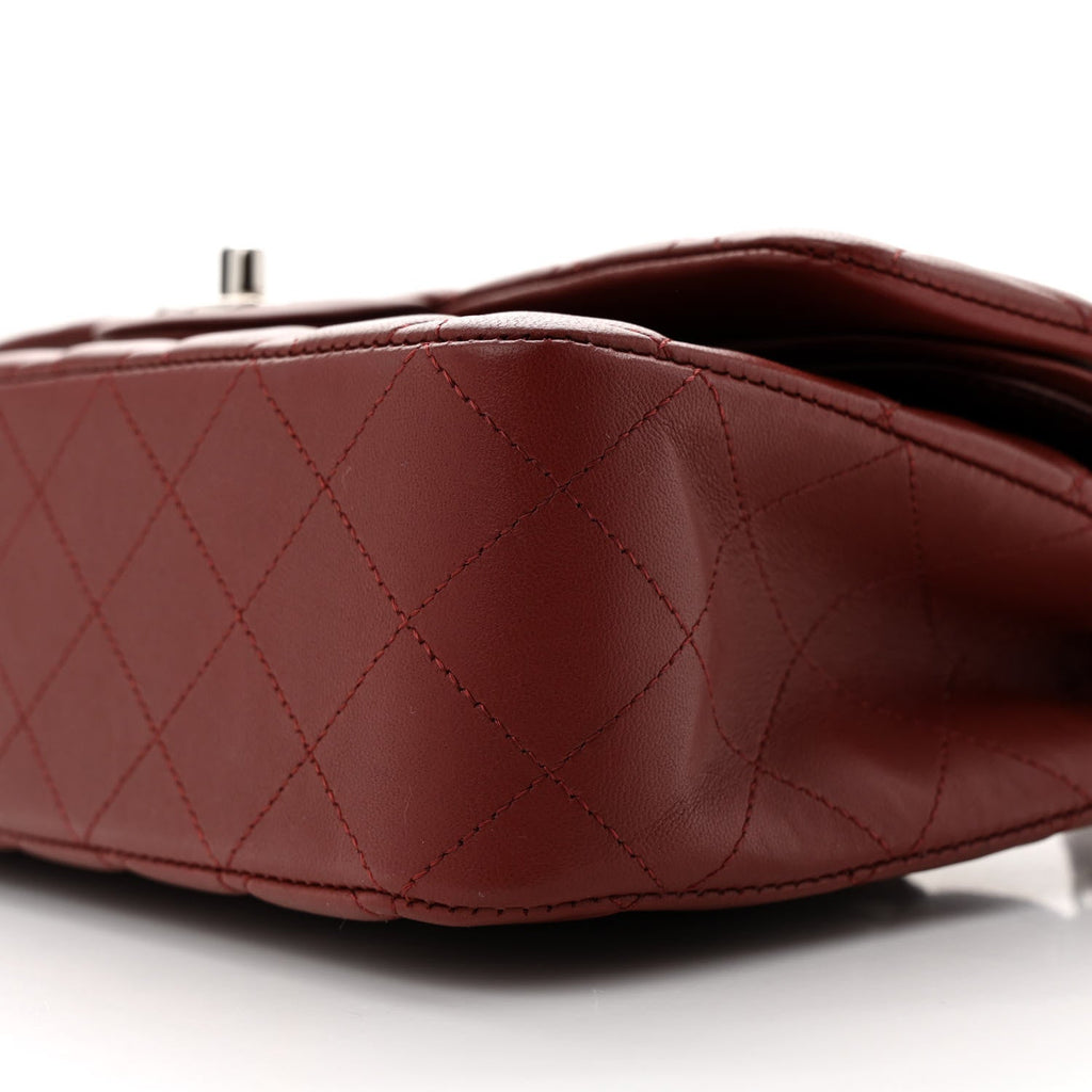Chanel Lambskin Quilted Medium Double Flap Burgundy