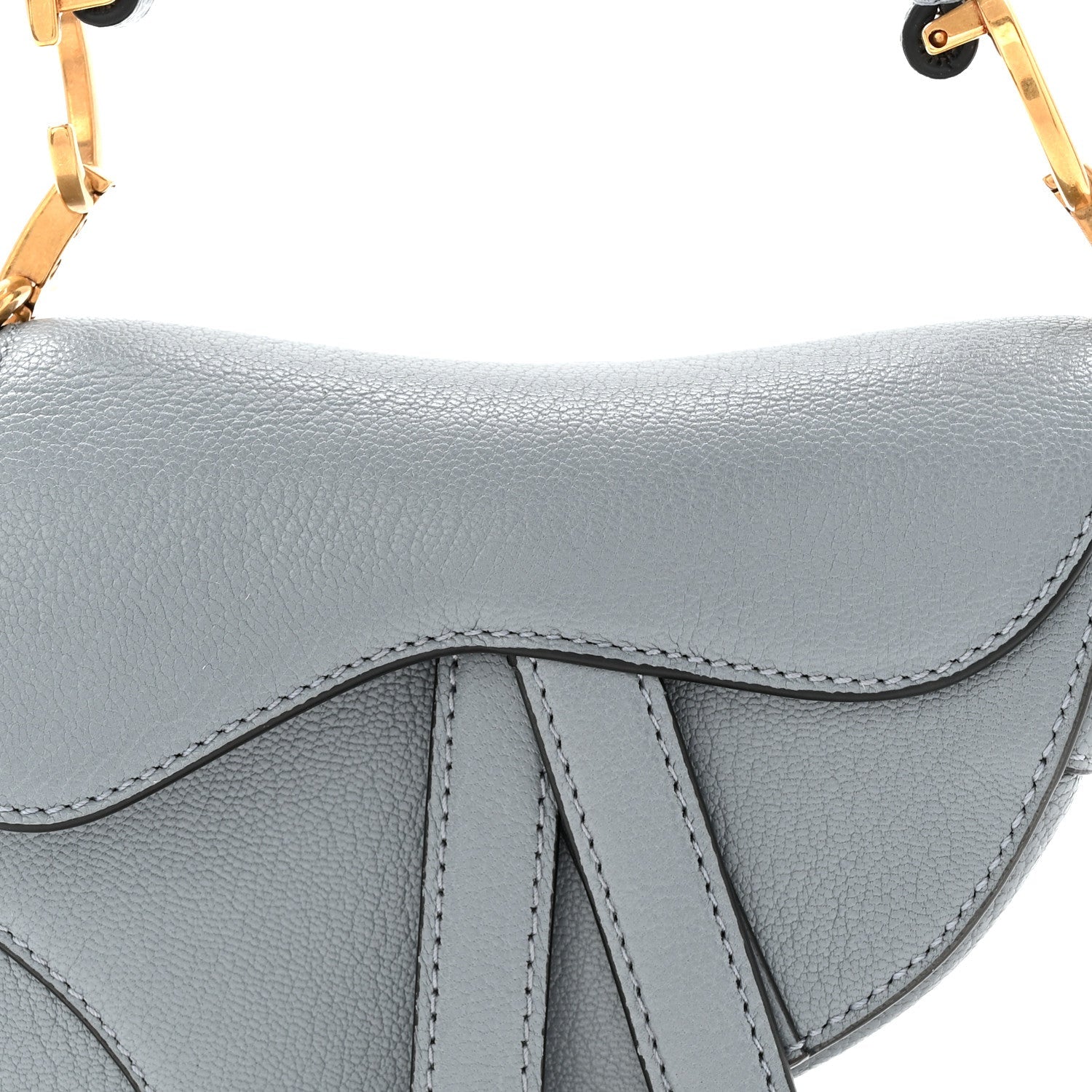 Christian Dior Goatskin Micro Saddle Bag Cloud Blue