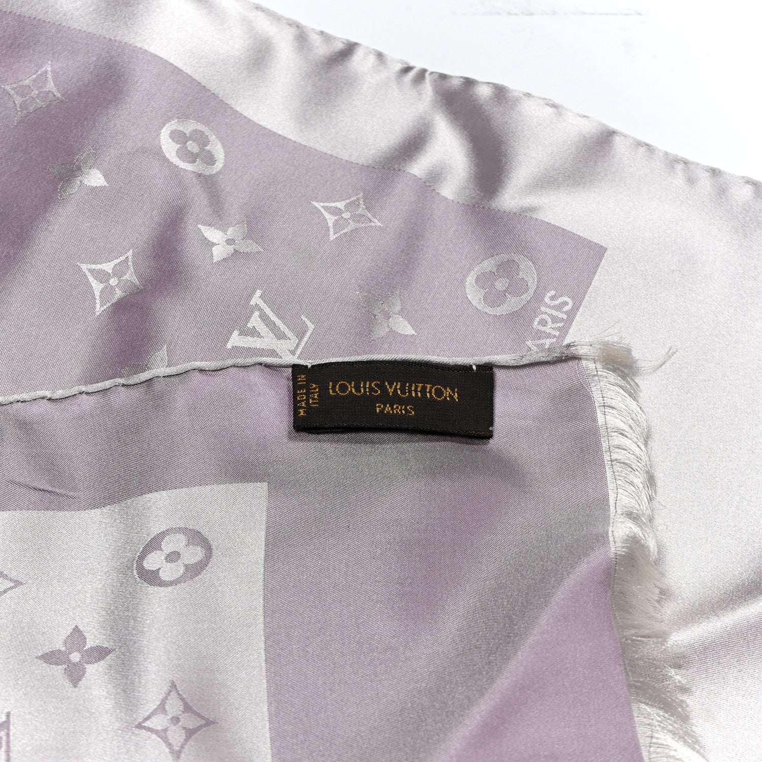 Louis Vuitton Silk Monogram Capri Scarf Lilac
