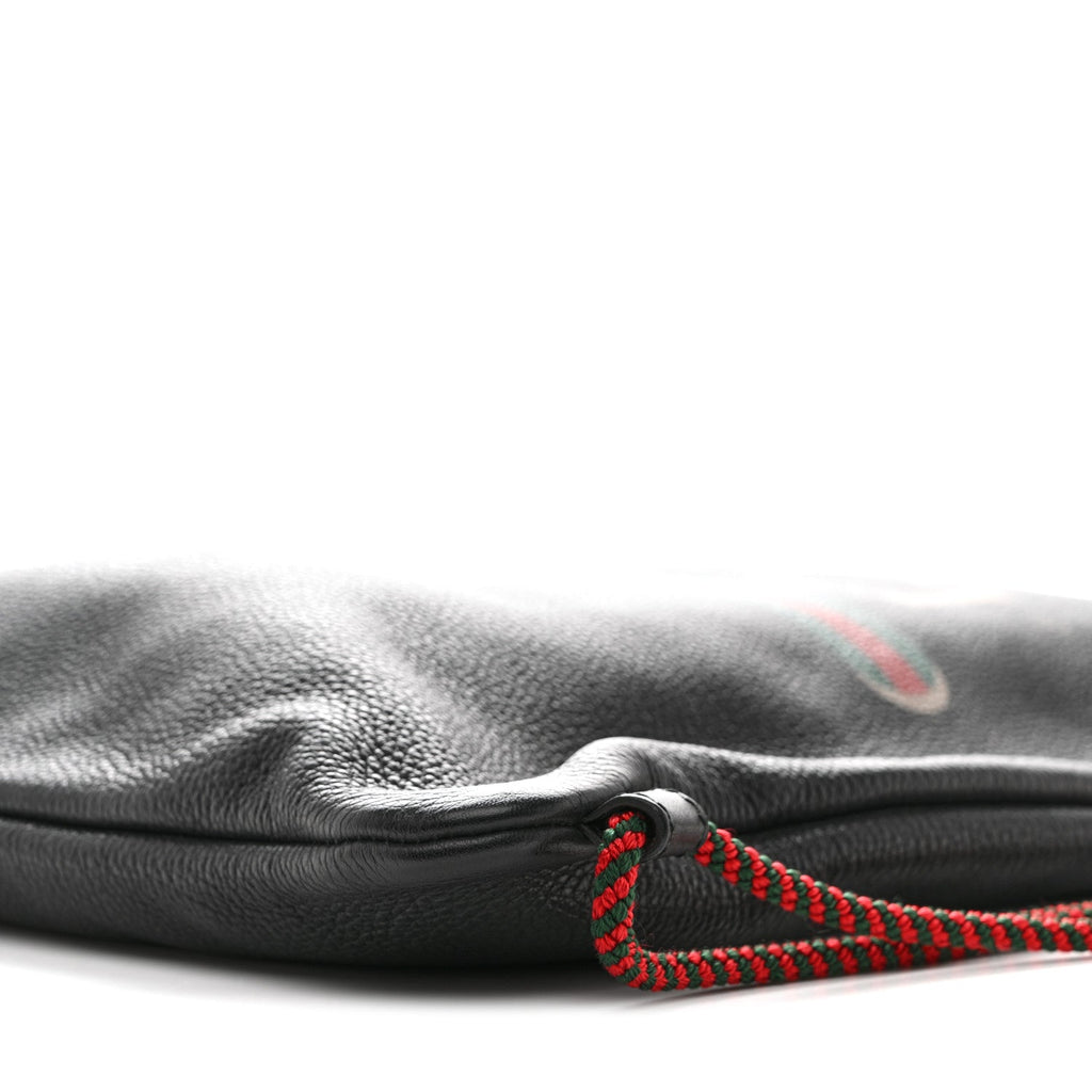 Gucci Calfskin Logo Drawstring Backpack Black