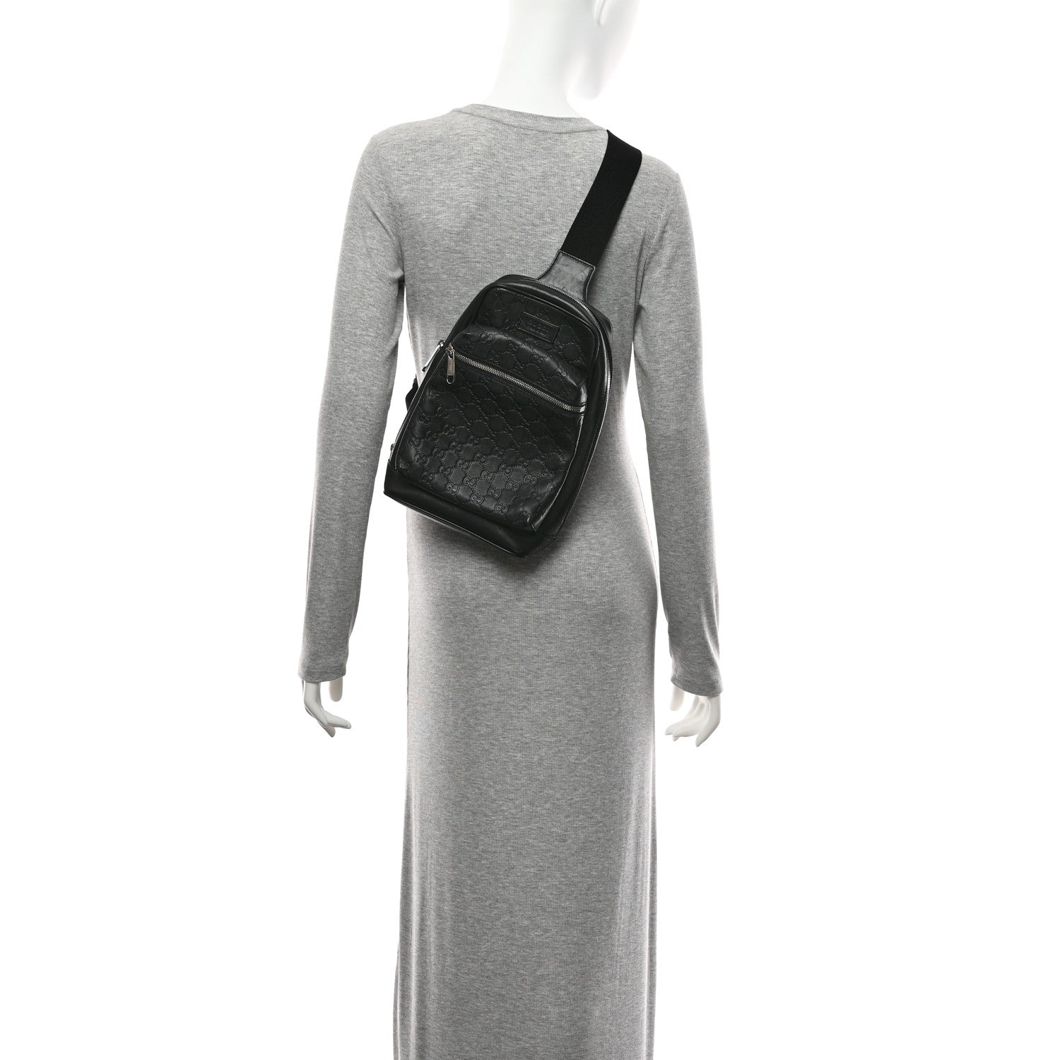 Gucci Guccissima Sling Backpack Black