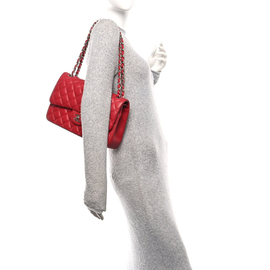 Chanel Caviar Quilted Jumbo Double Flap Dark Red