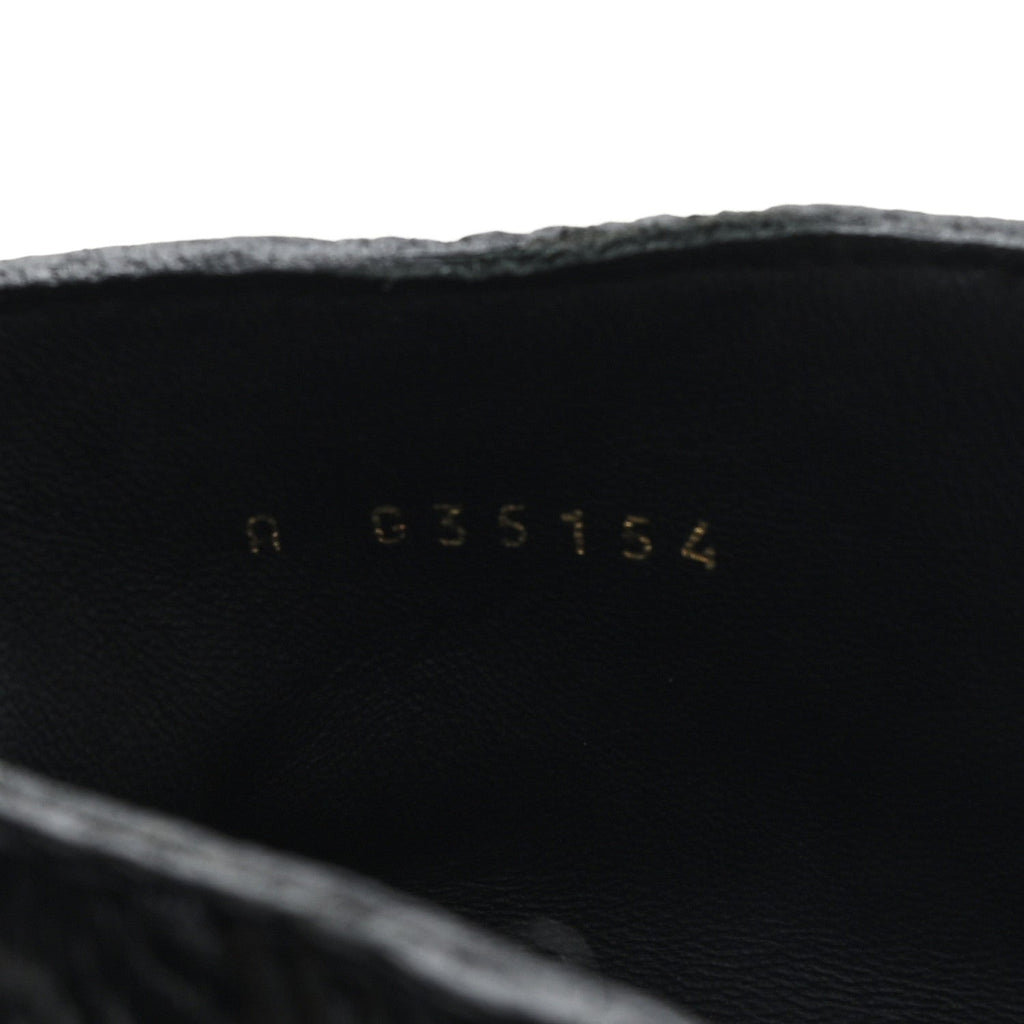 Chanel Shiny Calfskin Velvet Pearl Combat Short Boots 37.5 Black