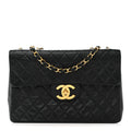 Chanel Lambskin Quilted XL Jumbo Single Flap Black