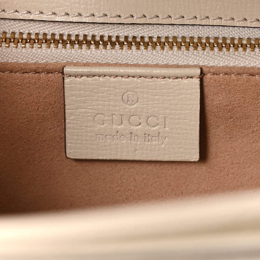 Gucci Azalea Calfskin Horsebit 1955 Shoulder Bag Mystic White