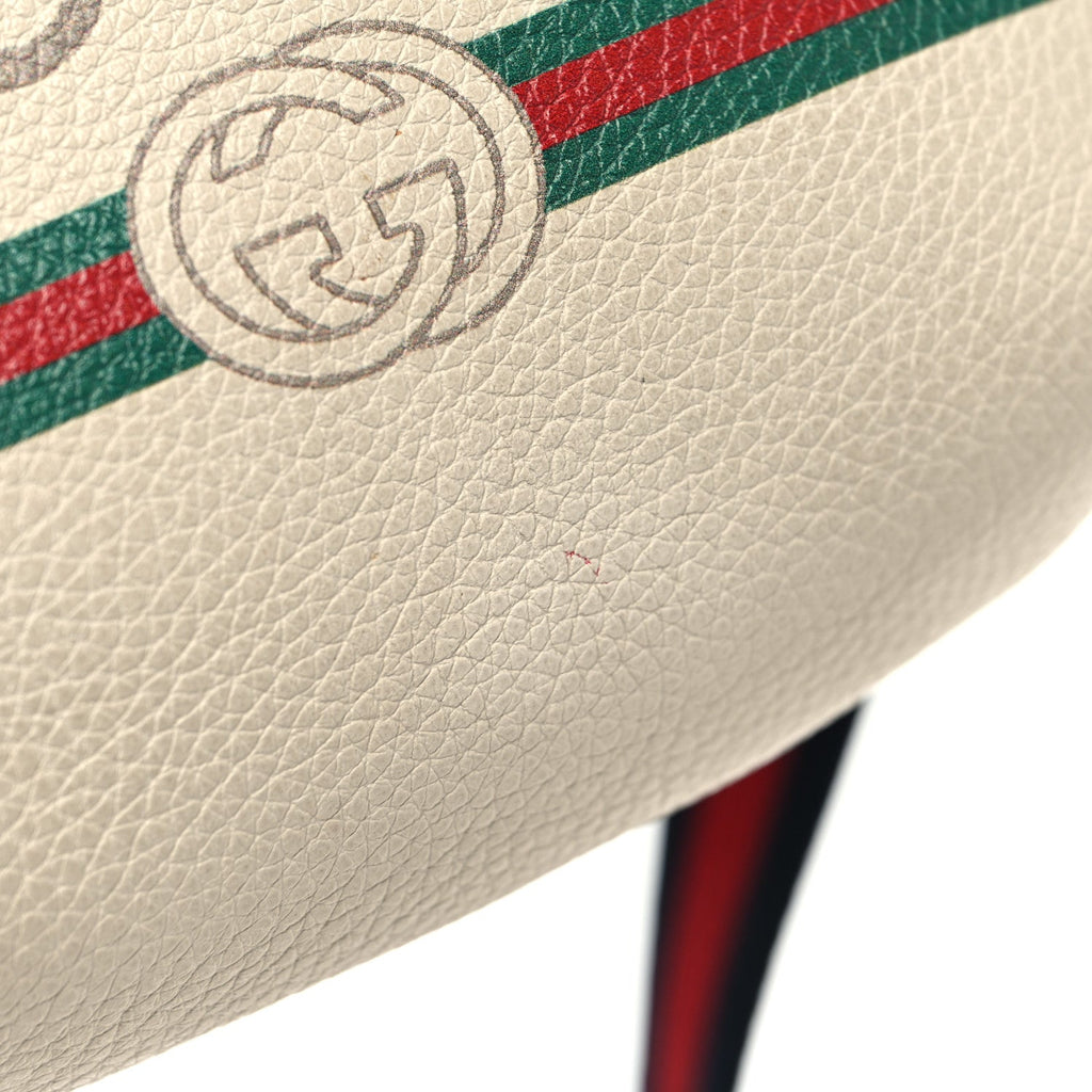 Gucci Grained Calfskin Small Logo Belt Bag White