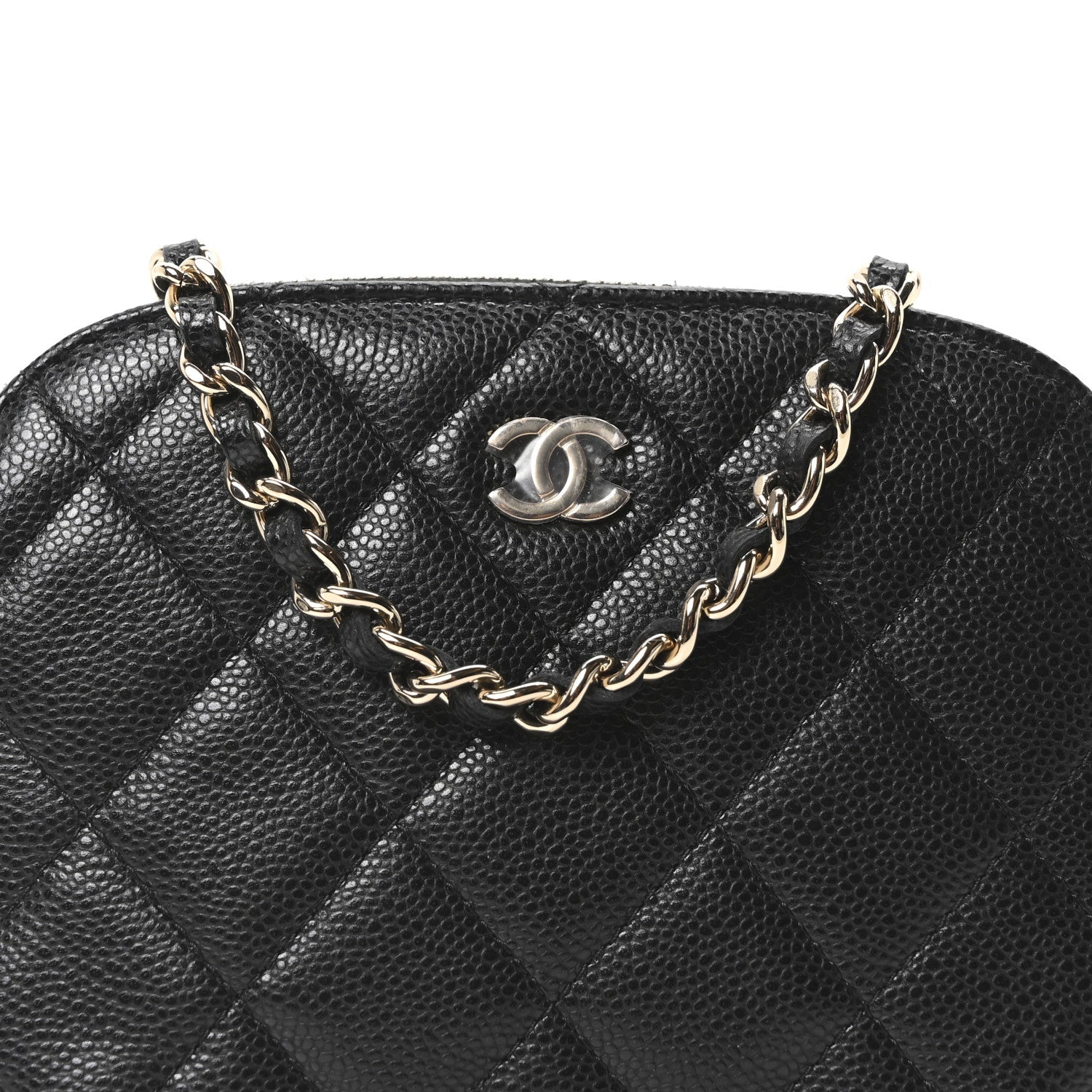 Chanel Caviar Quilted Classic Clutch With Chain Black